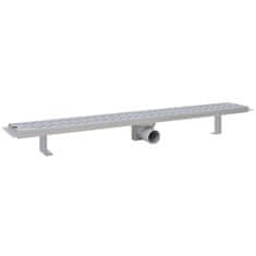 Vidaxl Kanaleta za Tuš Valovi 930x140 mm Nerjaveče Jeklo