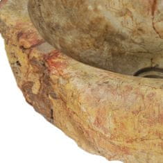 Greatstore Umivalnik 45x35x15 cm fosilni kamen krem