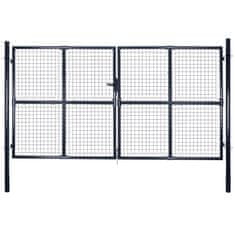 Vidaxl Mrežasta vrtna vrata pocinkano jeklo 289x175 cm siva