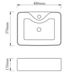 Vidaxl Umivalnik z odprtino za pipo 48x37x13,5 cm keramičen zlat