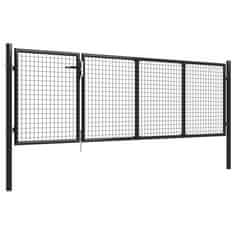 Vidaxl Vrtna vrata jeklena 350x75 cm antracitna