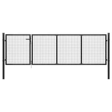 Vidaxl Vrtna vrata iz jekla 350x75 cm antracitna