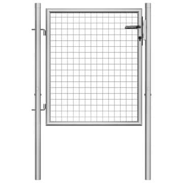 Vidaxl Vrtna vrata iz pocinkanega jekla 100 x 75 cm srebrne barve