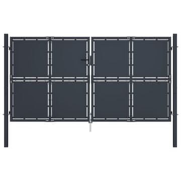 Vidaxl Vrtna vrata iz jekla 300x175 cm antracitna