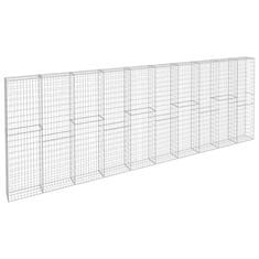 Vidaxl Gabionska stena s pokrovi pocinkano jeklo 600x30x200 cm