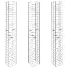 Vidaxl Gabionske košare 3 kosi pocinkano jeklo 25x25x197 cm