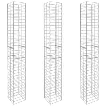 Vidaxl Gabionske košare 3 kosi pocinkano jeklo 25x25x197 cm