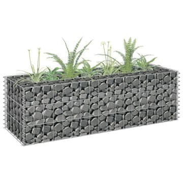 Vidaxl vidaXL Dvignjen gabionski lonec, pocinkano jeklo, 90x30x30 cm