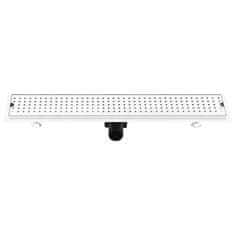 Vidaxl Kanaleta za tuš z luknjicami 73x14 cm nerjaveče jeklo