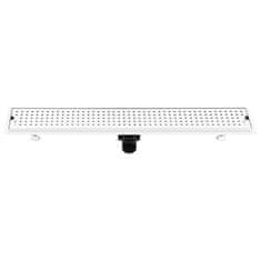 Vidaxl Kanaleta za tuš z luknjicami 83x14 cm nerjaveče jeklo