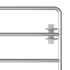 shumee Vrata za pašno ograjo s 5 prečkami (95-170)x90 cm srebrna