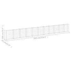 Vidaxl Gabionska stena s pokrovi iz pocinkanega jekla 900x30x100 cm