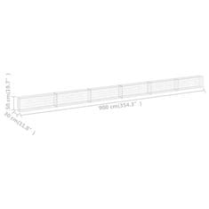 Vidaxl Gabionska stena s pokrovi iz pocinkanega jekla 900x30x50 cm