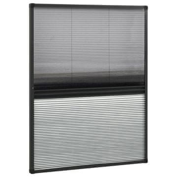 Vidaxl Plise komarnik za okna aluminij 80x100 cm s senčilom