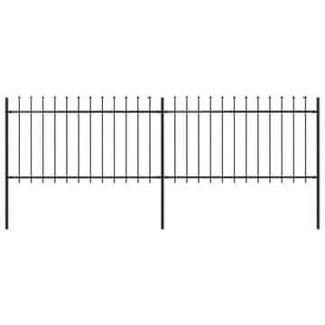 Vidaxl vidaXL Vrtna ograja s sulico, jeklo, 359 x 100 cm, črna