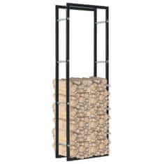 Vidaxl Stojalo za drva črno 50x20x150 cm jeklo