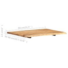 shumee Mizna plošča trden akacijev les 80x(50-60)x2,5 cm