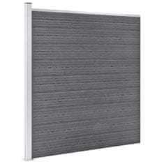 shumee WPC ograjni paneli 5 kvadratnih + 1 poševni 965x186 cm sivi