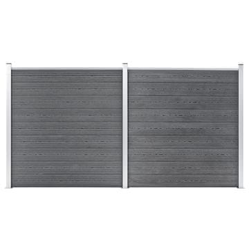 Vidaxl Vrtna ograja WPC 353x186 cm siva