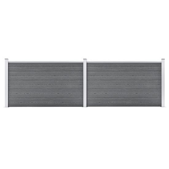Vidaxl Vrtna ograja WPC 353x106 cm siva