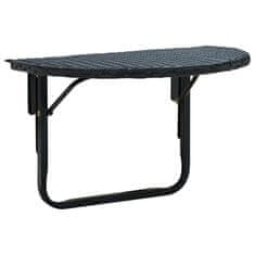Vidaxl Balkonska mizica 60x60x32 cm črn poli ratan