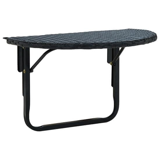 Vidaxl Balkonska mizica 60x60x32 cm črn poli ratan