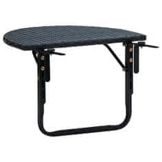 Vidaxl Balkonska mizica 60x60x32 cm črn poli ratan