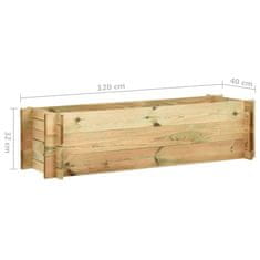 Vidaxl Dvignjeno vrtno cvetlično korito impregnirana borovina 120 cm