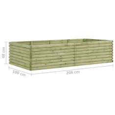 Vidaxl Visoka greda 206x100x48 cm impregnirana borovina
