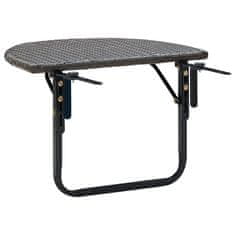 Vidaxl Balkonska mizica rjava 60x60x50 cm poli ratan