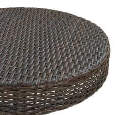 Vidaxl Vrtna miza rjava 75,5x106 cm poli ratan
