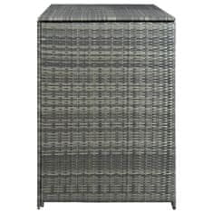 Vidaxl Dvojna lopa za smetnjake poli ratan antracitna 148x77x111 cm