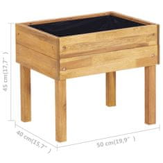 Vidaxl Dvignjeno vrtno cvetlično korito 50x40x45 cm trdna akacija