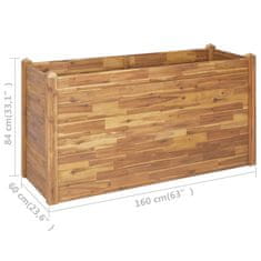 Vidaxl Visoka greda 160x60x84 cm trden akacijev les