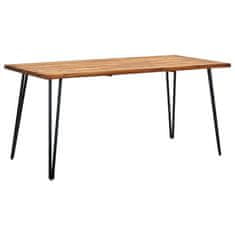 Vidaxl Vrtna miza z nogami v obliki sponke 160x80x75 cm trdna akacija