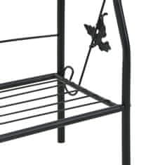 Vidaxl 3-nadstropno stojalo za rastline črno 52x28x128 cm železo