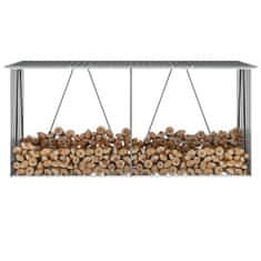Vidaxl Vrtna lopa za drva pocinkano jeklo 330x84x152 cm antracitna