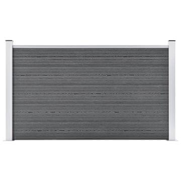 Vidaxl Vrtna ograja WPC 180x105 cm siva