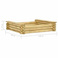 Vidaxl Peskovnik 120x120x27 cm impregnirana borovina