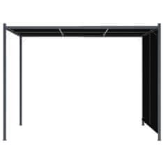 Greatstore Vrtna pergola z zložljivo streho 3x3 m antracitna