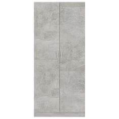 Greatstore Garderobna omara betonsko siva 80x52x180 cm iverna plošča