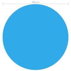 Vidaxl Plavajoča okrogla PE solarna folija za bazen 300 cm modre barve