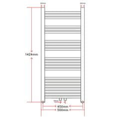 Vidaxl Kopalniški cevni radiator za centralno ogrevanje raven 500x1424 mm