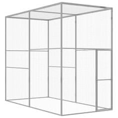 Greatstore Mačja kletka 3x1,5x2,5 m pocinkano jeklo