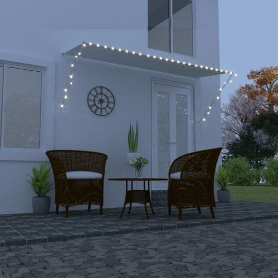 shumee Zložljiva tenda z LED lučmi 300x150 cm krem