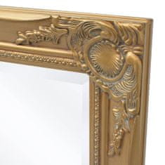 Greatstore Stensko Ogledalo Baročni Stil 100x50 cm Zlate Barve