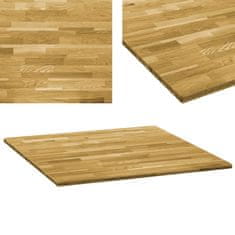 Vidaxl Površina za mizo trden hrastov les kvadratna 23 mm 80x80 cm