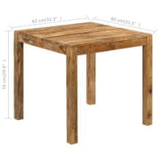 Vidaxl Jedilna miza iz trdnega mangovega lesa 82x80x76 cm