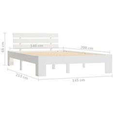 Vidaxl Posteljni okvir bel iz trdne borovine 140x200 cm