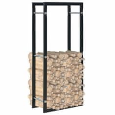 Vidaxl Stojalo za drva črno 44x20x100 cm jeklo